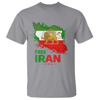 Free Iran Lion And Sun Map Graphic T Shirt Persian Heritage Freedom Support