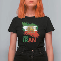 Free Iran Lion And Sun Map Graphic T Shirt For Women Persian Heritage Freedom Support