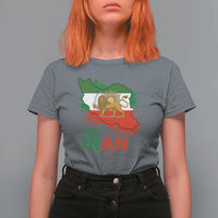 Free Iran Lion And Sun Map Graphic T Shirt For Women Persian Heritage Freedom Support