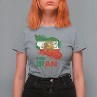 Free Iran Lion And Sun Map Graphic T Shirt For Women Persian Heritage Freedom Support