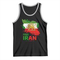 Free Iran Lion And Sun Map Graphic Tank Top Persian Heritage Freedom Support