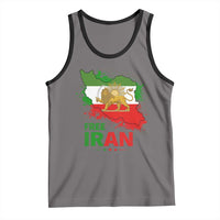 Free Iran Lion And Sun Map Graphic Tank Top Persian Heritage Freedom Support