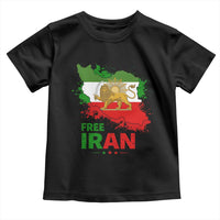 Free Iran Lion And Sun Map Graphic Toddler T Shirt Persian Heritage Freedom Support