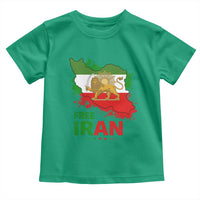 Free Iran Lion And Sun Map Graphic Toddler T Shirt Persian Heritage Freedom Support