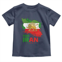 Free Iran Lion And Sun Map Graphic Toddler T Shirt Persian Heritage Freedom Support