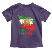 Free Iran Lion And Sun Map Graphic Toddler T Shirt Persian Heritage Freedom Support