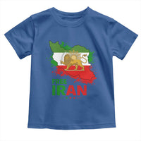 Free Iran Lion And Sun Map Graphic Toddler T Shirt Persian Heritage Freedom Support
