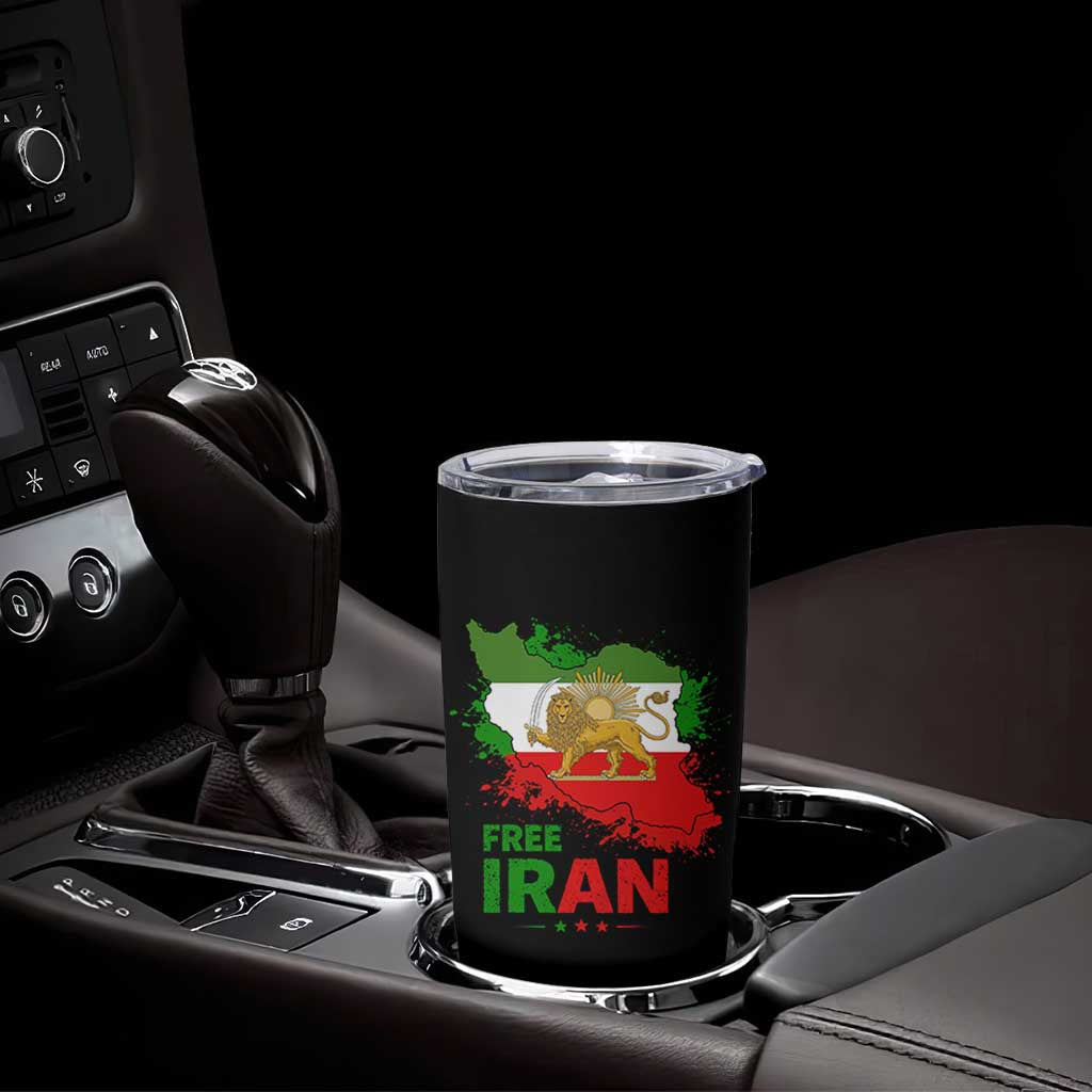 Free Iran Lion And Sun Map Graphic Tumbler Cup Persian Heritage Freedom Support