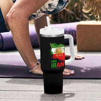 Free Iran Lion And Sun Map Graphic Tumbler With Handle Persian Heritage Freedom Support