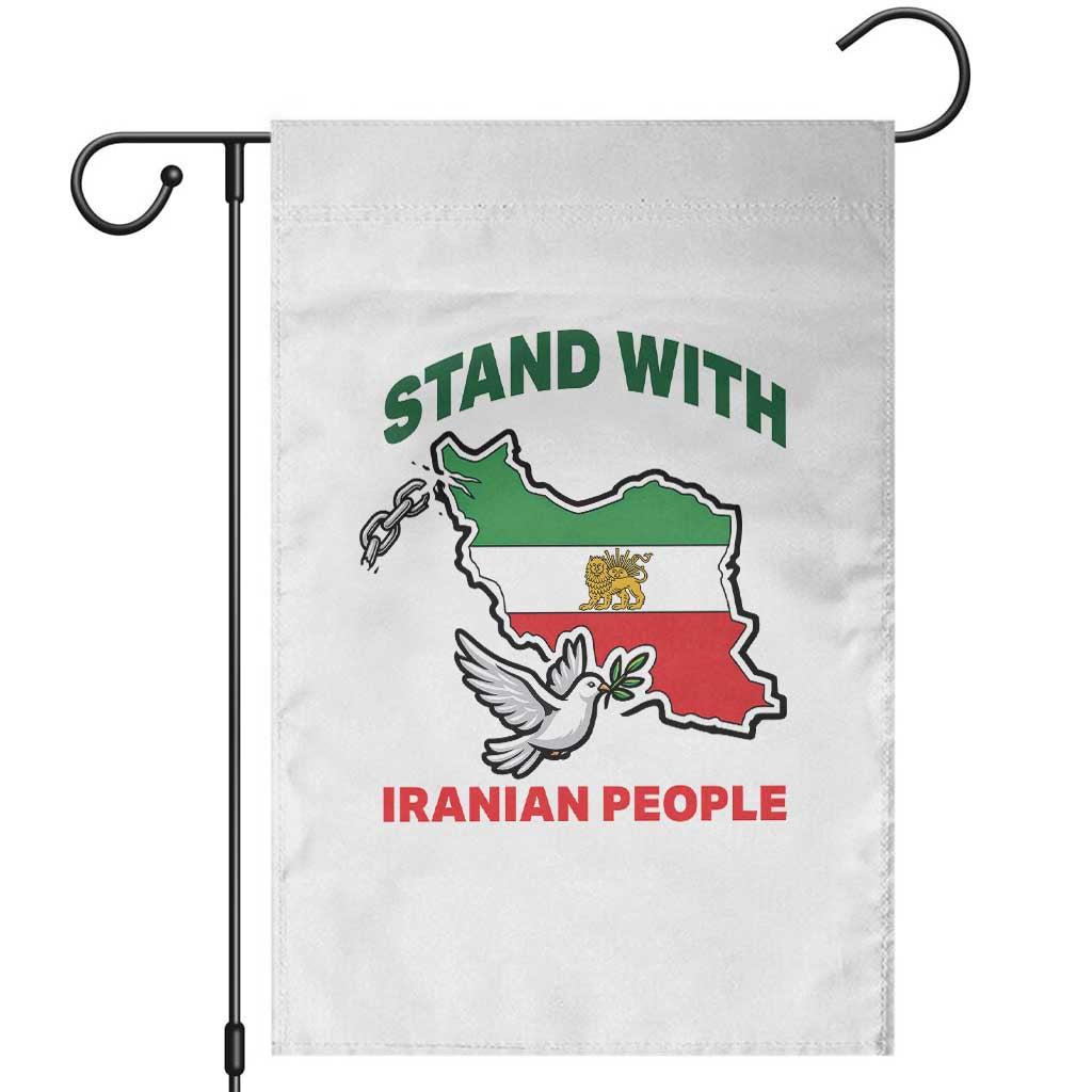 Stand With Iranian People Peace Dove Garden Flag Iran Map Flag Freedom Human Rights Support