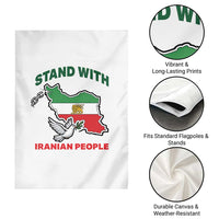 Stand With Iranian People Peace Dove Garden Flag Iran Map Flag Freedom Human Rights Support