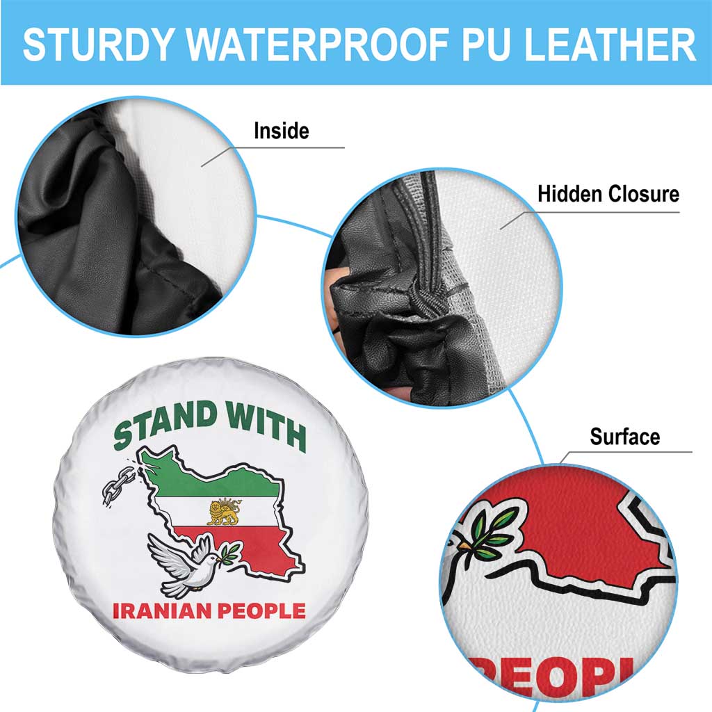 Stand With Iranian People Peace Dove Spare Tire Cover Iran Map Flag Freedom Human Rights Support