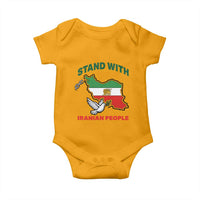 Stand With Iranian People Peace Dove Baby Onesie Iran Map Flag Freedom Human Rights Support