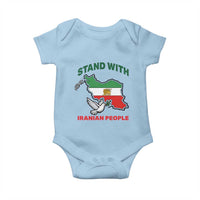 Stand With Iranian People Peace Dove Baby Onesie Iran Map Flag Freedom Human Rights Support