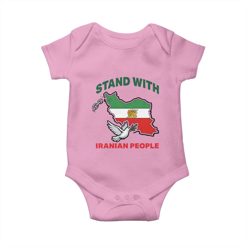 Stand With Iranian People Peace Dove Baby Onesie Iran Map Flag Freedom Human Rights Support