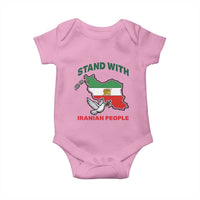 Stand With Iranian People Peace Dove Baby Onesie Iran Map Flag Freedom Human Rights Support