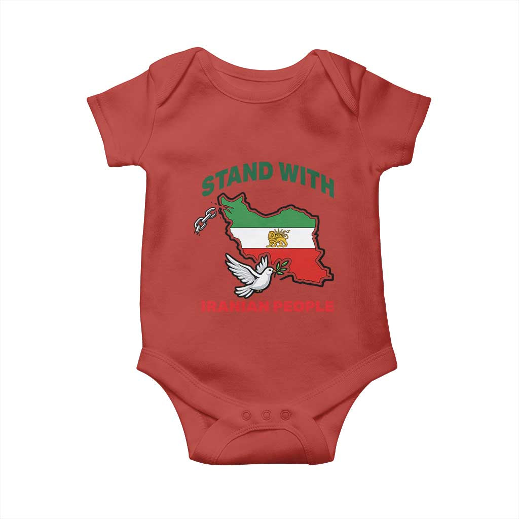 Stand With Iranian People Peace Dove Baby Onesie Iran Map Flag Freedom Human Rights Support