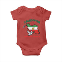 Stand With Iranian People Peace Dove Baby Onesie Iran Map Flag Freedom Human Rights Support