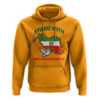 Stand With Iranian People Peace Dove Hoodie Iran Map Flag Freedom Human Rights Support