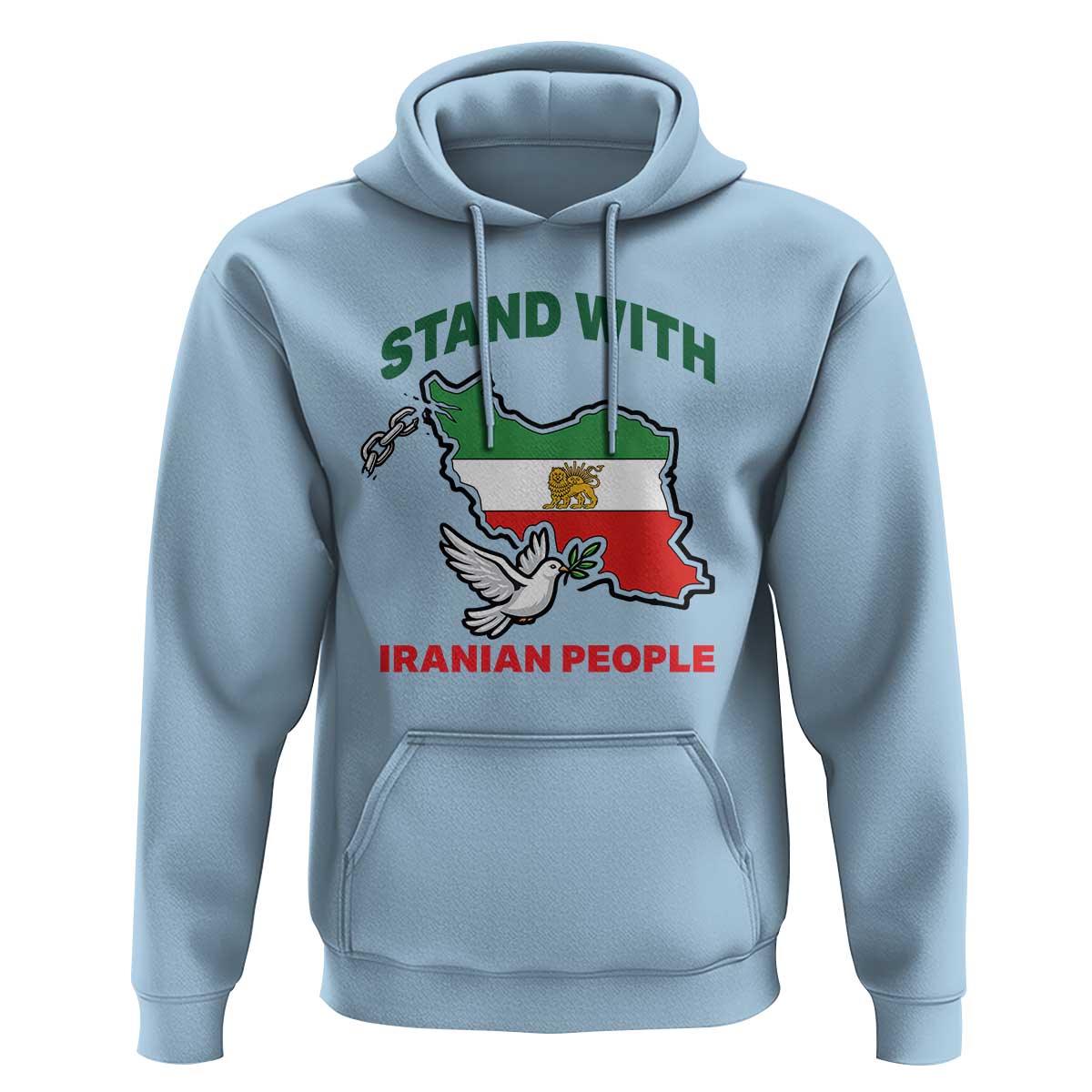 Stand With Iranian People Peace Dove Hoodie Iran Map Flag Freedom Human Rights Support