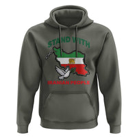 Stand With Iranian People Peace Dove Hoodie Iran Map Flag Freedom Human Rights Support