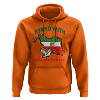 Stand With Iranian People Peace Dove Hoodie Iran Map Flag Freedom Human Rights Support