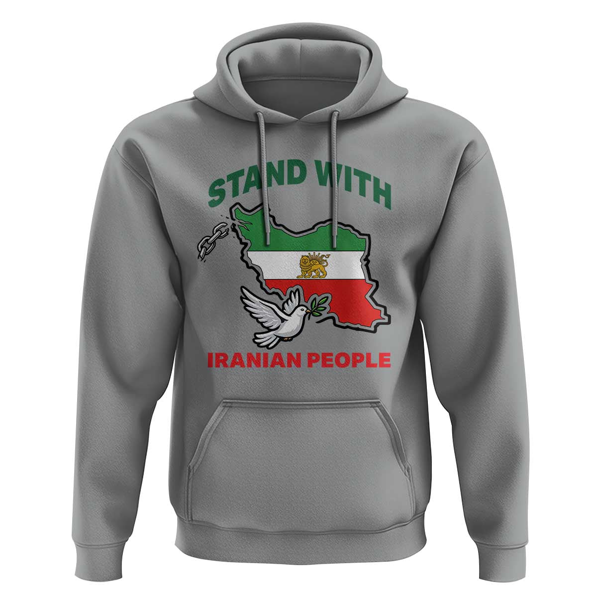 Stand With Iranian People Peace Dove Hoodie Iran Map Flag Freedom Human Rights Support