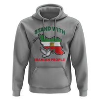 Stand With Iranian People Peace Dove Hoodie Iran Map Flag Freedom Human Rights Support