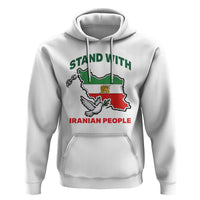 Stand With Iranian People Peace Dove Hoodie Iran Map Flag Freedom Human Rights Support