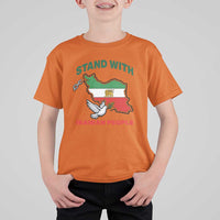 Stand With Iranian People Peace Dove T Shirt For Kid Iran Map Flag Freedom Human Rights Support