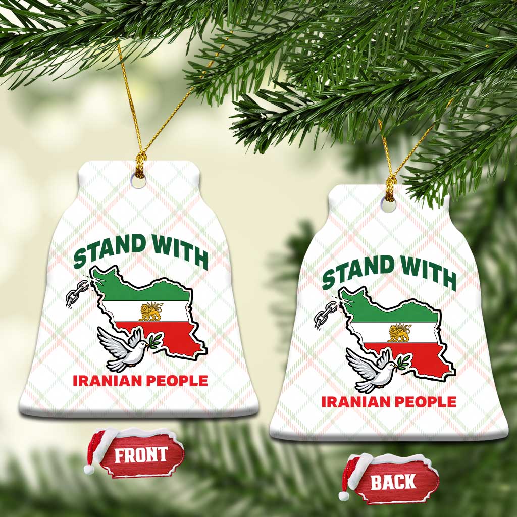 Stand With Iranian People Peace Dove Ceramic Ornament Iran Map Flag Freedom Human Rights Support