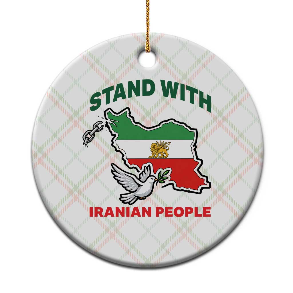 Stand With Iranian People Peace Dove Ceramic Ornament Iran Map Flag Freedom Human Rights Support