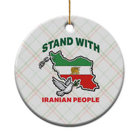 Stand With Iranian People Peace Dove Ceramic Ornament Iran Map Flag Freedom Human Rights Support