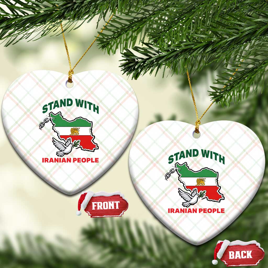 Stand With Iranian People Peace Dove Ceramic Ornament Iran Map Flag Freedom Human Rights Support