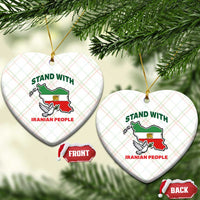 Stand With Iranian People Peace Dove Ceramic Ornament Iran Map Flag Freedom Human Rights Support