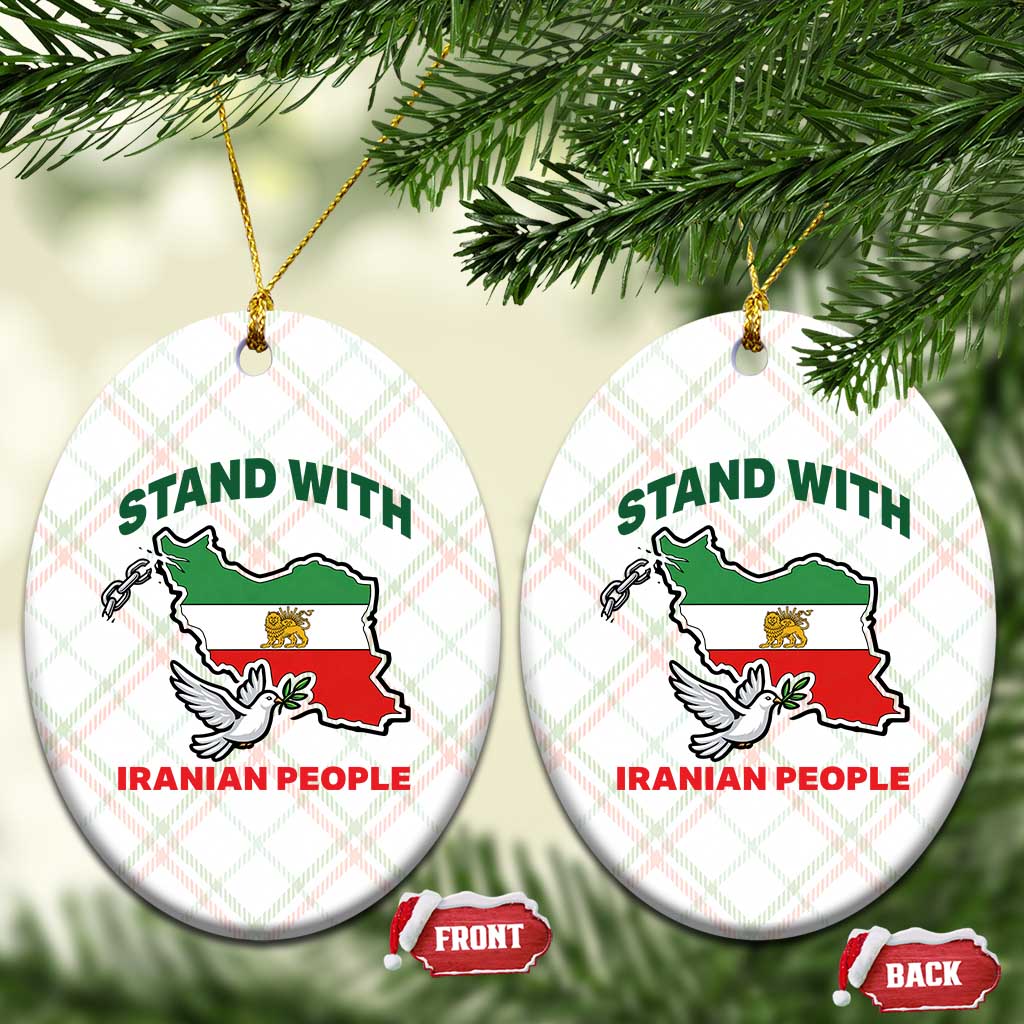 Stand With Iranian People Peace Dove Ceramic Ornament Iran Map Flag Freedom Human Rights Support