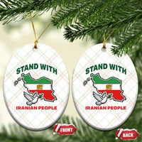 Stand With Iranian People Peace Dove Ceramic Ornament Iran Map Flag Freedom Human Rights Support