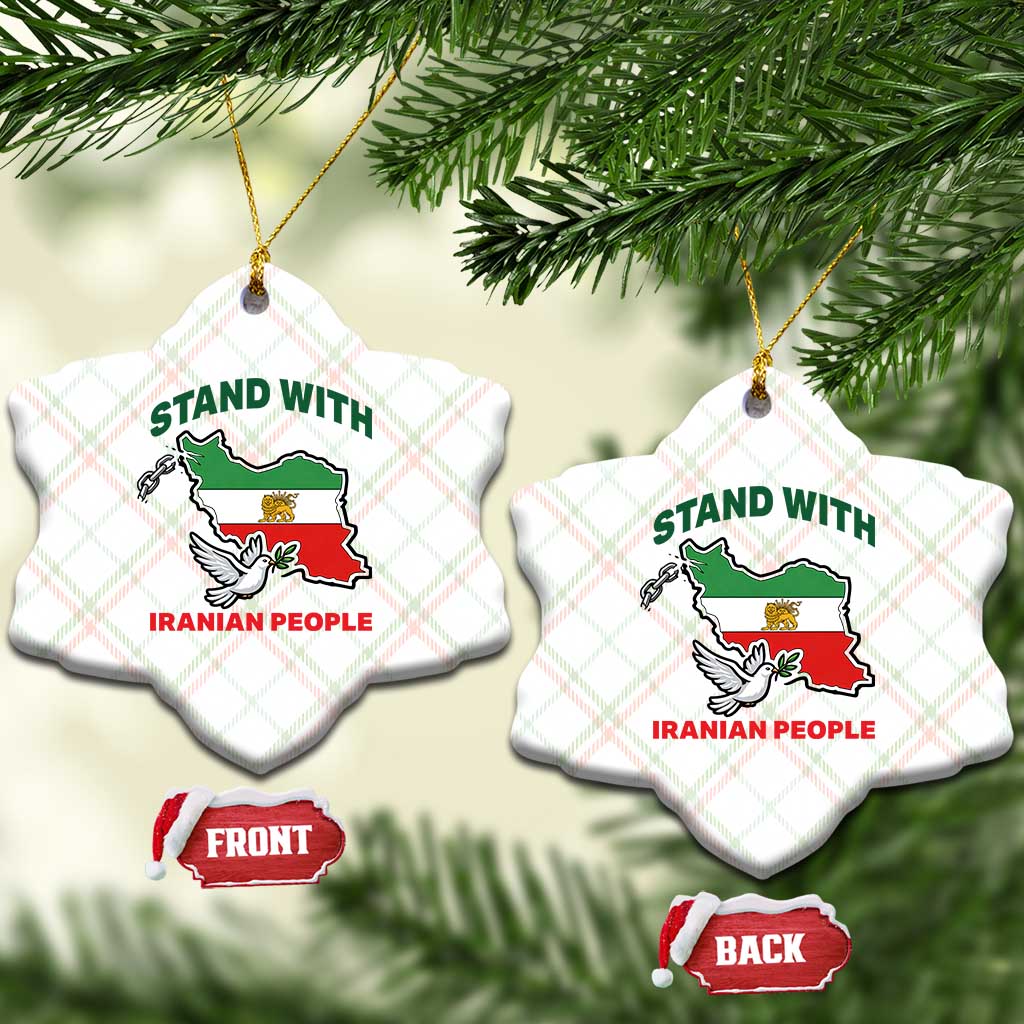 Stand With Iranian People Peace Dove Ceramic Ornament Iran Map Flag Freedom Human Rights Support