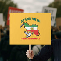 Stand With Iranian People Peace Dove Protest Sign Iran Map Flag Freedom Human Rights Support