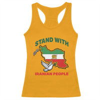 Stand With Iranian People Peace Dove Racerback Tank Top Iran Map Flag Freedom Human Rights Support