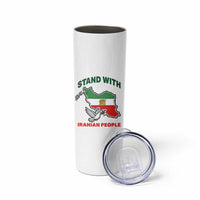 Stand With Iranian People Peace Dove Skinny Tumbler Iran Map Flag Freedom Human Rights Support