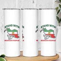 Stand With Iranian People Peace Dove Skinny Tumbler Iran Map Flag Freedom Human Rights Support
