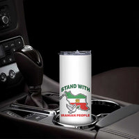 Stand With Iranian People Peace Dove Skinny Tumbler Iran Map Flag Freedom Human Rights Support