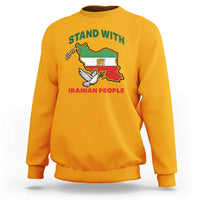 Stand With Iranian People Peace Dove Sweatshirt Iran Map Flag Freedom Human Rights Support