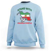Stand With Iranian People Peace Dove Sweatshirt Iran Map Flag Freedom Human Rights Support