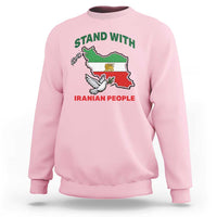 Stand With Iranian People Peace Dove Sweatshirt Iran Map Flag Freedom Human Rights Support