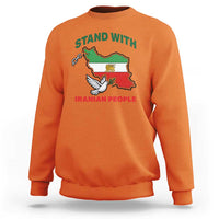 Stand With Iranian People Peace Dove Sweatshirt Iran Map Flag Freedom Human Rights Support
