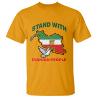 Stand With Iranian People Peace Dove T Shirt Iran Map Flag Freedom Human Rights Support