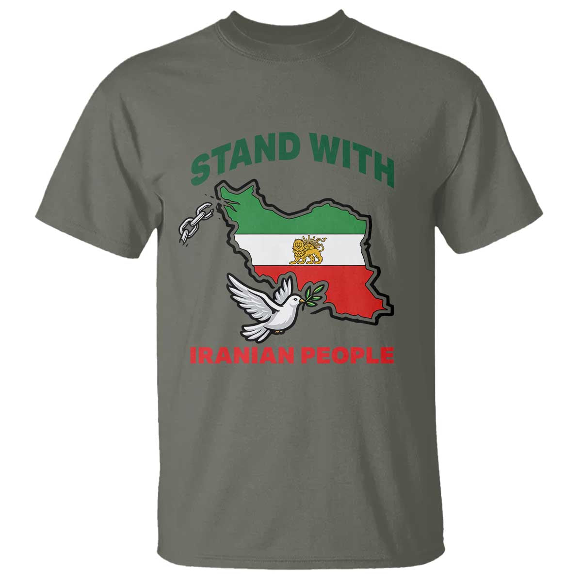 Stand With Iranian People Peace Dove T Shirt Iran Map Flag Freedom Human Rights Support