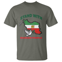 Stand With Iranian People Peace Dove T Shirt Iran Map Flag Freedom Human Rights Support